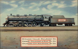 Midland Valley Railroad Co., Kansas, Oklahoma & Gulf Ry. Co. Oklahoma City - Ada - Atoka - Ry. Co Locomotives Postcard Postcard