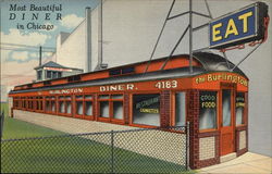 The Burlington Diner Chicago, IL Postcard Postcard