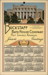 Buckstaff Bath House Company - 1942 Calendar Hot Springs, AR Postcard Postcard