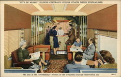 City of Miami - Bamboo Grove, The Tavern-Lounge-Observation Car Trains, Railroad Postcard Postcard