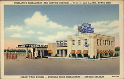 Fossland's Restaurant and Service Station Kenosha, WI Postcard Postcard