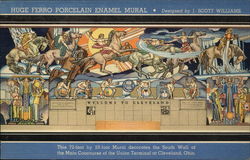 Huge Ferro Porcelain Enamel Mural Designed by J. Scott Williams Cleveland, OH Postcard Postcard