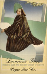 Luxurious Furs, Vogue Fur Co Cleveland, OH Postcard Postcard