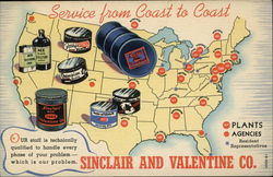 Sinclair and Valentine Co., Service from Coast to Coast Postcard