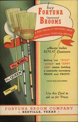 Rare Ad: Fortuna Broom Company Advertising Postcard Postcard