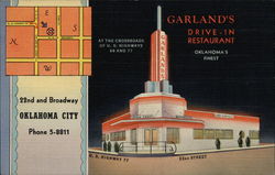 Garland's Drive-In Restaurant Postcard