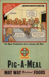 Rare Pig-A-Meal May Way Foods Ad Postcard