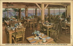 Rustic Dining Room at Lokoya Mountain Lodge Overlooking the Napa Valley 2,000 Feet Below Postcard