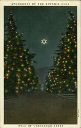 Kiwanis Mile of Christmas Trees Fraternal Postcard Postcard