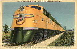 The New Streamliner "400" - Chicago and North Western Line Trains, Railroad Postcard Postcard