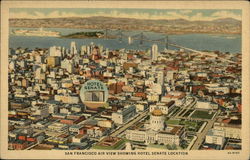 Air View Showing Hotel Senate Location Postcard