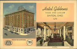 Hotel Gibbons - Third and Ludlow - 400 Rooms - Fireproof Dayton, OH Postcard Postcard