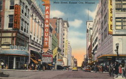 Main Street Kansas City, MO Postcard Postcard