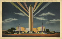 Night View, United States Government Building, Texas Centennial Exposition Dallas, TX Postcard Postcard