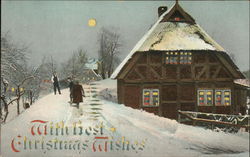 Hose and snowy path Christmas Postcard Postcard