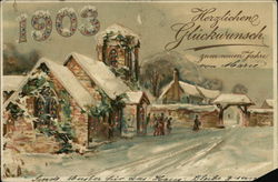 1903 Herzlichen Gluckurunsch Year Dates Postcard Postcard