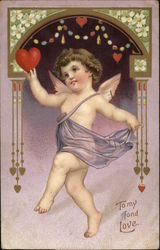 Cupid holding heart Postcard