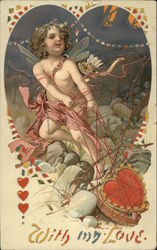 With My Love Cupid Postcard Postcard