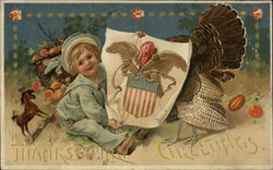 Thanksgiving Greetings Turkeys Postcard Postcard