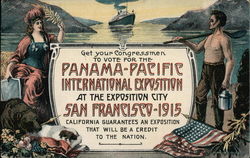 Get Your Congressmen to Vote for the Panama-Pacific International Exposition 1915 Panama-Pacific Exposition Postcard Postcard