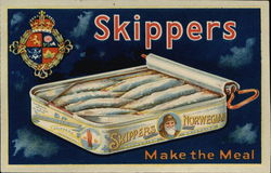 Skippers Make the Meal - Norwegian Sardines Advertising Postcard Postcard