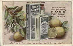 Insist on Foss' Allow no Substitute, This is the Kind of Fruit Used in Making Foss' Advertising Postcard Postcard