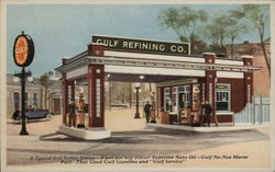 Gulf Refining Co. - A Typical Gulf Service Station Postcard