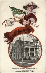 University of North Dakota College Girl Grand Forks, ND College Girls Postcard Postcard Postcard