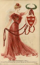 Harvard University College Yell Postcard