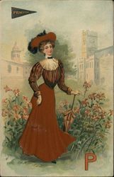 Princeton University Girl with Parasol Postcard