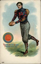 University of Pennsylvania Football Player Universities Postcard Postcard Postcard