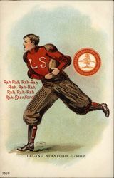 Stanford University Football Player and School Seal Universities Postcard Postcard Postcard