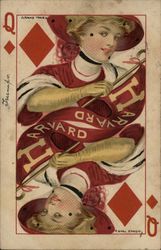 Harvard University College Girl "College Queens" Postcard