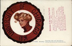 University of Chicago College Girl College Girls Postcard Postcard Postcard