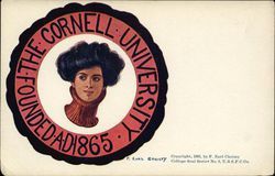 Cornell University College Girl Postcard