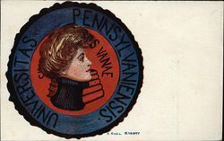 University of Pennsylvania College Girl and Emblem Postcard