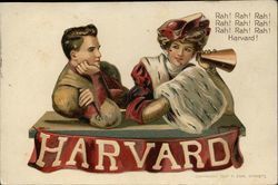 Harvard University Couple College Girls Postcard Postcard Postcard