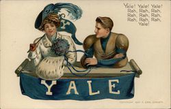 Yale University College Couple Postcard