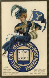 Yale University College Girl and School Seal Postcard