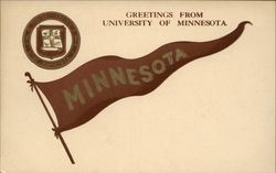 University of Minnesota Pennant and Seal Postcard