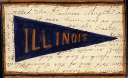 Illinois University Pennant Postcard