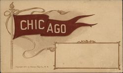 University of Chicago Flag School Pennants Postcard Postcard Postcard