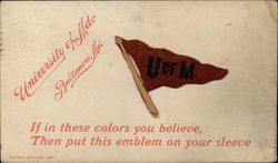 University of Maryland Embroidered Pennant Postcard