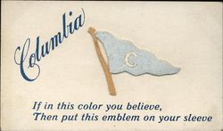 Columbia University Embroidered Pennant Postcard