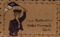 The Kirksville State Normal Girl Hand Embellished Postcard