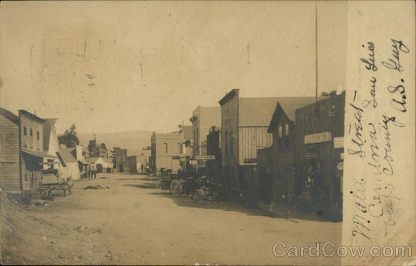 Rare, Early Main Street Scene San Luis Obispo, CA Postcard