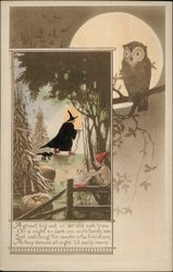 A Halloween Owl On Nightwatch Postcard