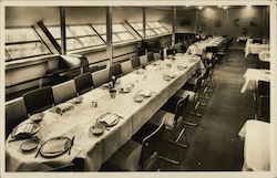 Rare Hindenburg Interior Dining Room Postcard