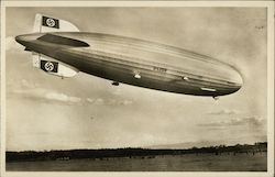 Rare Hindenburg Landing after Flight Postcard