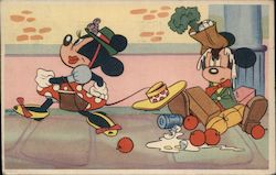 Belgian Mickey Mouse Minnie Pluto Postcard